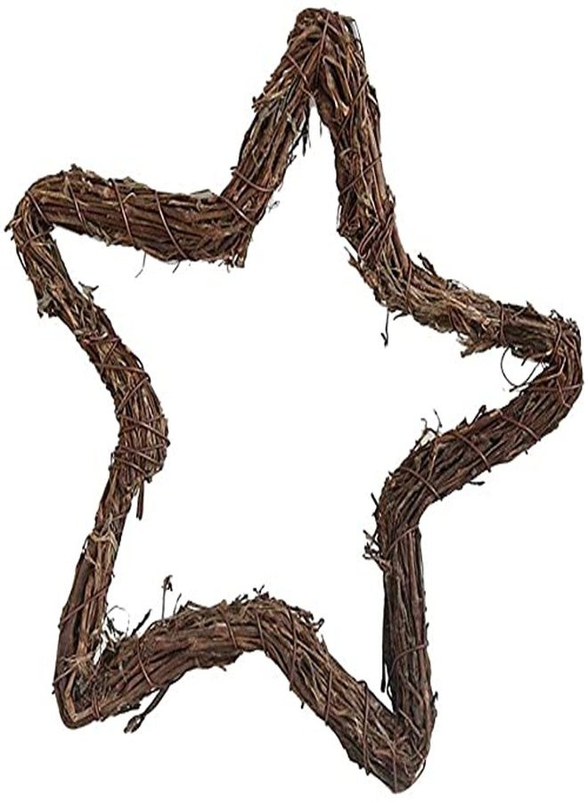 koTTIYA Grapevine Wreath Vine Wreath Garland Rattan Wood Garland Star Shape Flower Garland for Party Hanging Decoration 20cm - Image 2